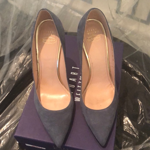 Stuart Weitzman Shoes - Stuart Weitzman Nouveau Blue Jeans Suede Pumps